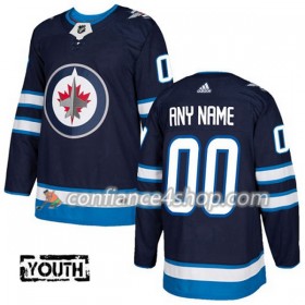 Adidas Maillot de Hockey Winnipeg Jets Personnaliser 2017-2018 Bleu Marine Authentic - Enfant